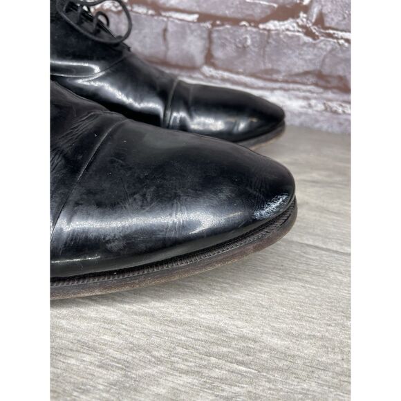 Rolando Sturlini Black Patent Leather Derby Tuxedo Dress Shoes Men’s 45EU/12M US main image 5